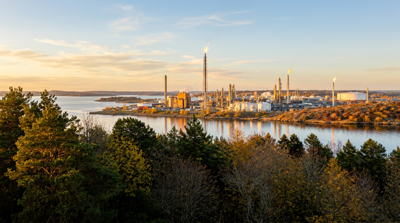 Oljeraffinaderi — industrimiljö där Swedeheat utför mobil värmebehandling på plats